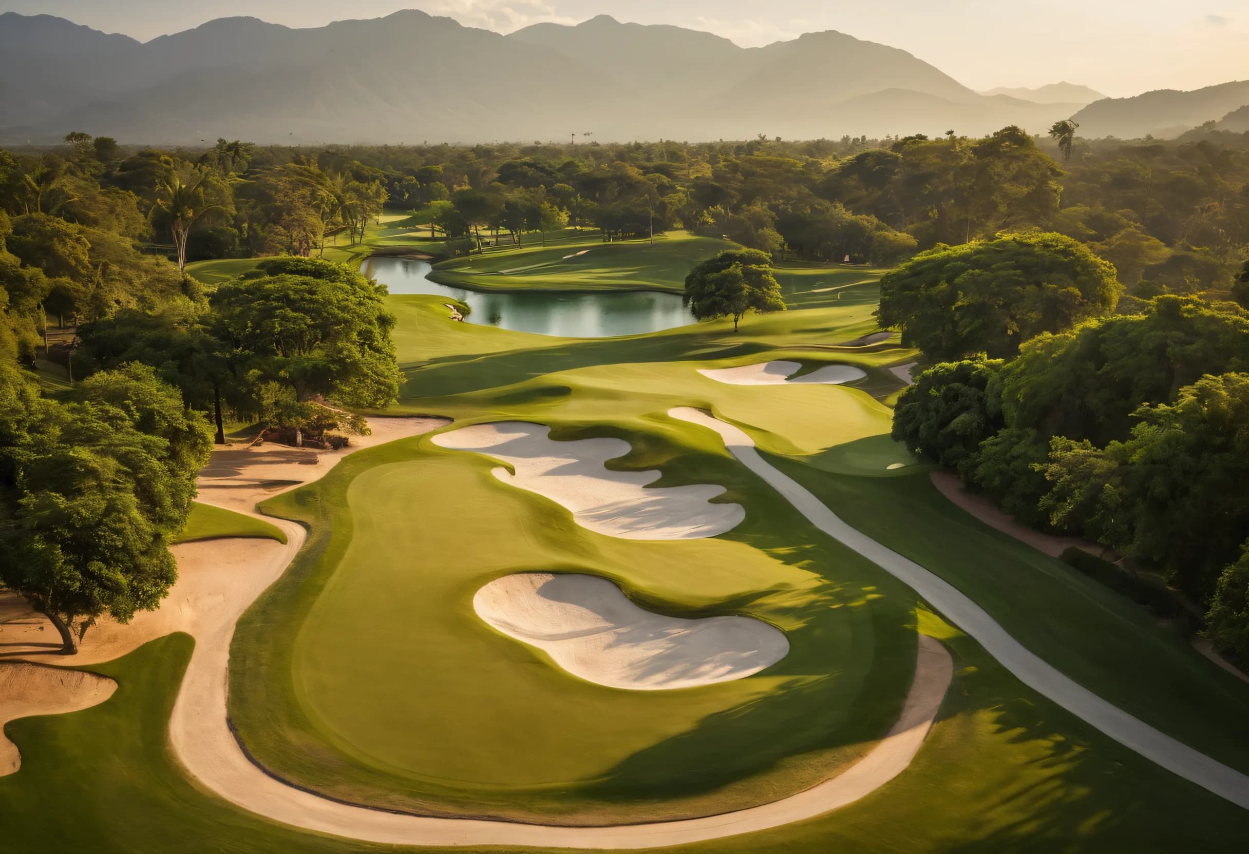 치앙마이의 아름다운 골프 코스 전경